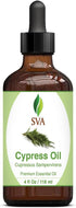SVA Cypress Oil, 4oz (118 ml), Premium Essential Oil with Dropper for Skin Care, Hair Care, and Aromatherapy