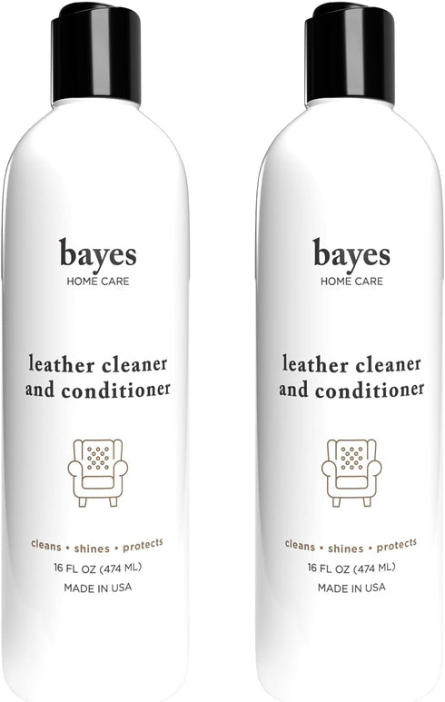 Bayes Premium High Performance Non Toxic Leather Upholstery Cleaner and Conditioner, 16 oz, Prevents Drying and Cracking