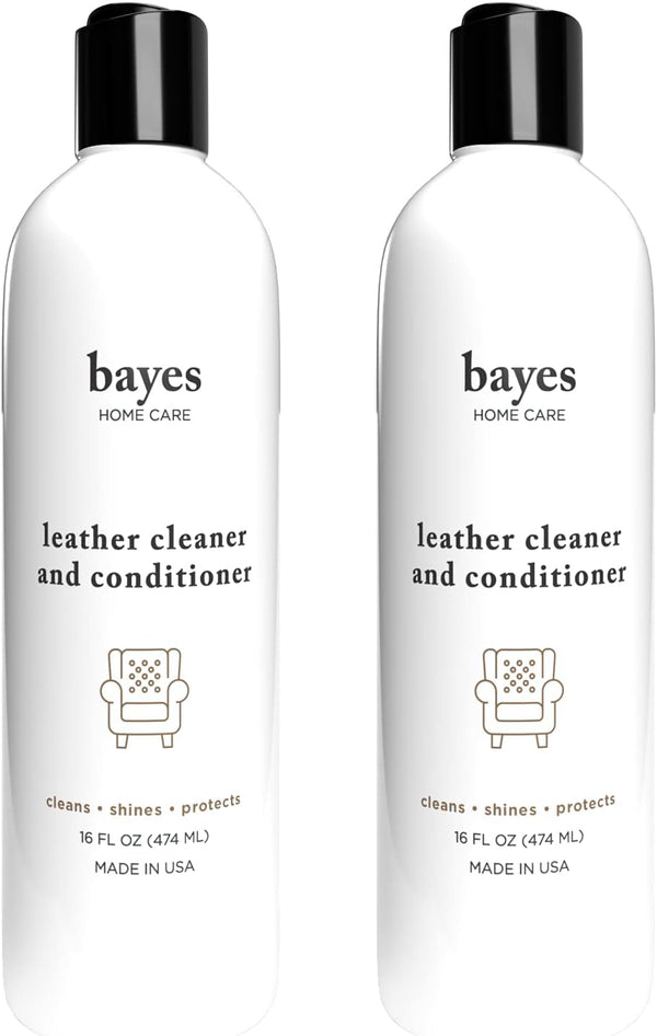 Bayes Premium High Performance Non Toxic Leather Upholstery Cleaner and Conditioner, 16 oz, Prevents Drying and Cracking