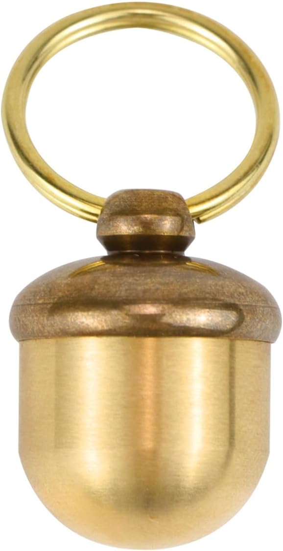 Katigate Pills Bottle Keychain, Copper Acorn Shaped Medication Small Empty Bottles Key Pendant