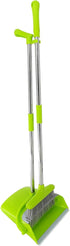 Extendable Long Handle Broom and Dustpan Set, Lightweight Stainless Broom Combo for Indoor or Outdoor Cleaning