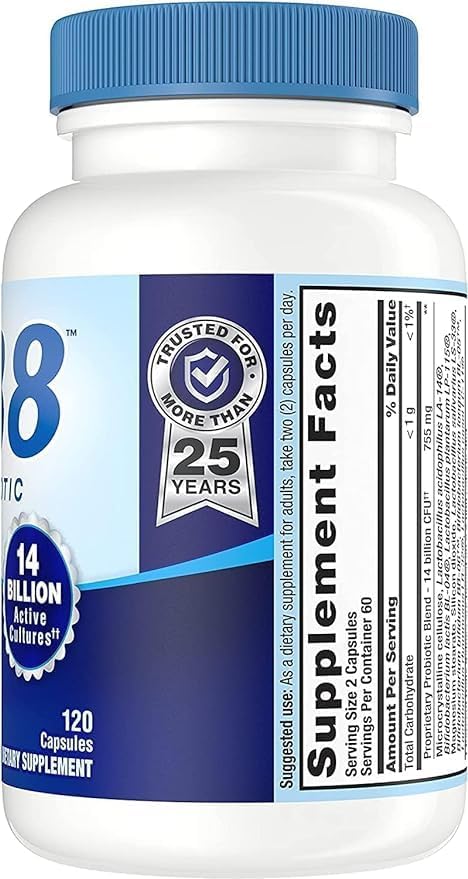 Nutrition Now - PB 8 Probiotic Acidophilus, 120 Capsules, Pack of 3