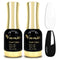 VENALISA 2Pcs Black White Gel Nail Polish Kit, Soak Off UV LED Nail Art Starter Manicure Salon DIY at Home