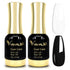 VENALISA 2Pcs Black White Gel Nail Polish Kit, Soak Off UV LED Nail Art Starter Manicure Salon DIY at Home