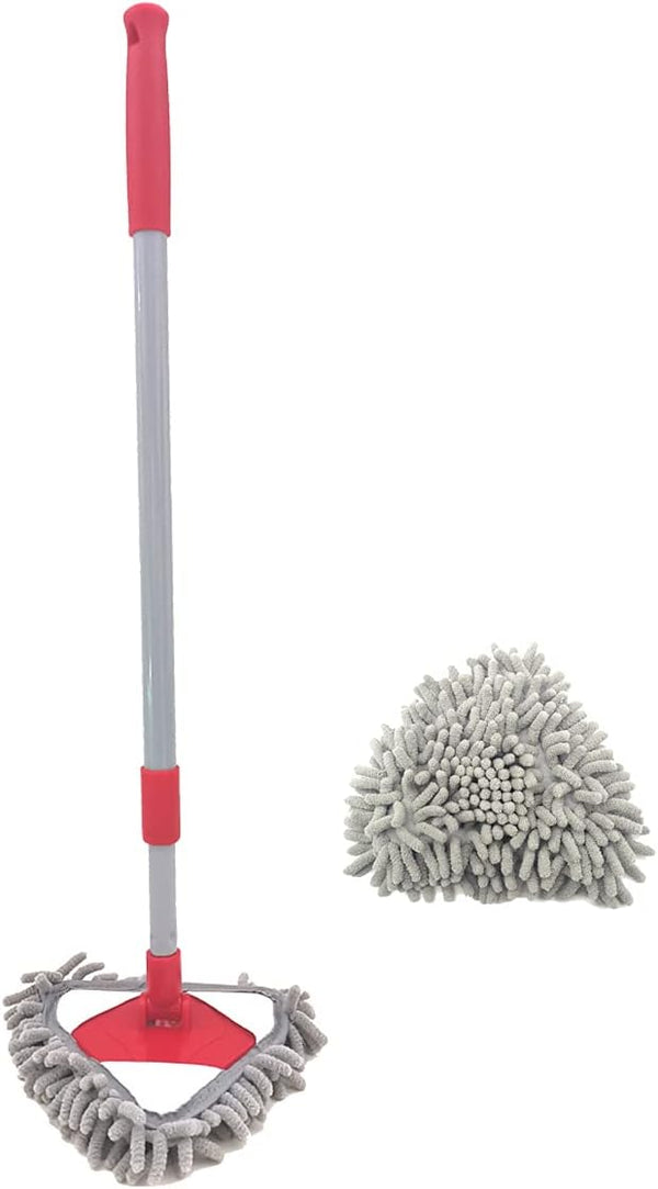 Small Triangular Mop, Mini Housekeeping Cleaning Microfiber Chenille Extension-Type Mop