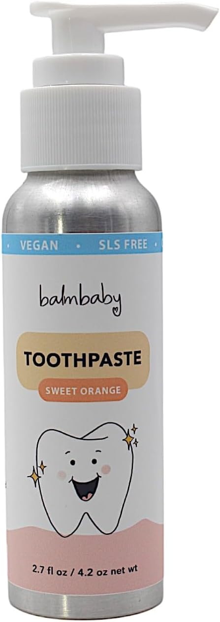 Kids Natural Fluoride Free Toothpaste with Xylitol in a Pump Bottle SLS