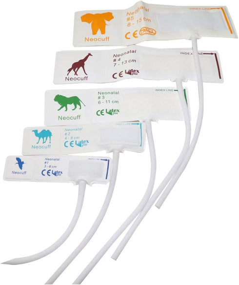 5 Pieces/Pack Disposable Blood Pressure Cuff for Neonate, TPU Material Single Tube Without Connectors