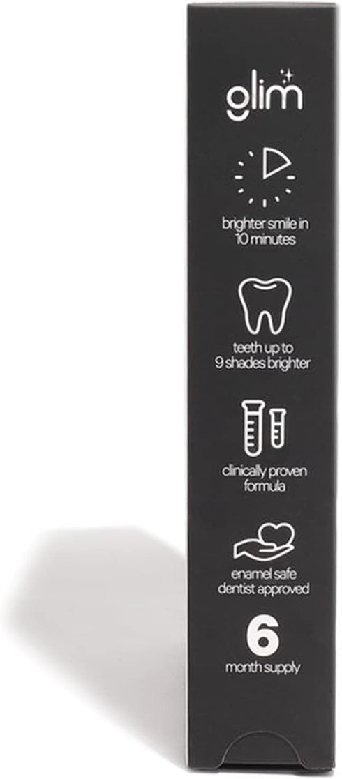 Glim Teeth Whitening Kit for Sensitive Teeth - 36 LED USB Rechargeable Light, Enamel Safe with 4 Gel Pens
