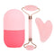 Facial Skincare Ice Roller Mold, Ice Roller for Face and Eye, Beauty Cube for Skin Brightening, Pink Set
