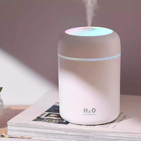 2 in 1 USB Electric Aromatherapy Oil Diffuser, Ultrasonic Air Humidifier, Colorful Light for Home and Car (Pink)