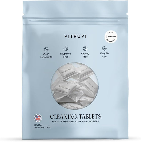 VITRUVI Cleaning Tablets for Diffusers & Humidifiers | Removes Stains & Residue,
