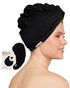 Kitsch Microfiber Hair Towel Wrap - Super Absorbent Quick Dry Towel for Long & Short Curly Hair - Black