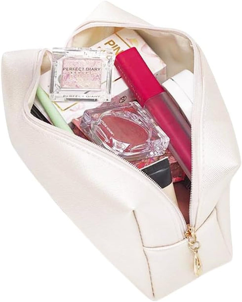 Small Makeup Bag for Women, Large Capacity Waterproof Travel Toiletry Bag, Cute Organizer for Makeup Brushes (Small