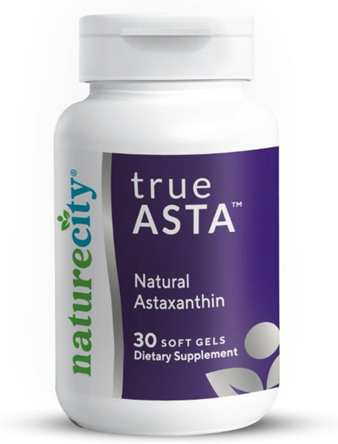 True-Asta AstaReal Natural Astaxanthin Supplements, 6mg, Joint Muscle Skin Eye Support, 30 Soft Gels