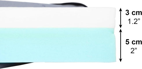16.5", PEPE Mobility Wheelchair Cushion Viscoelastic Foam for Pressure Relief, Waterproof Removable Zip Cover