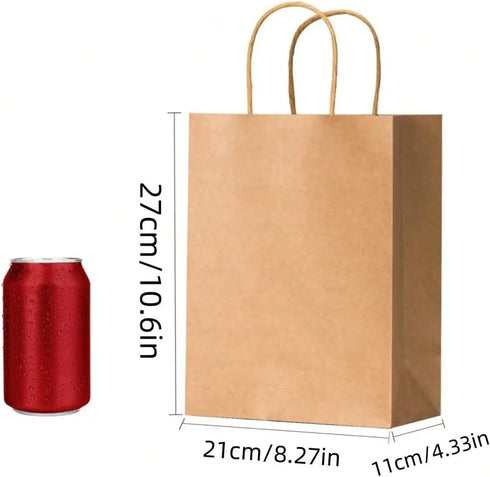 TYLPFH 5/10/20/30pcs Portable(30pcs) Brown Paper Bags With Handles, Bulk, Retail, Shopping, Milk Tea