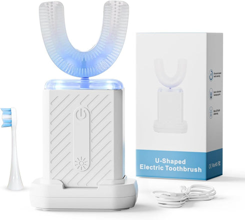 WILDWELLO U-Shaped Electric Toothbrush, 48,000 VPM, 4 Modes, 60-Second Clean, IPX7 Waterproof, ultrasonic