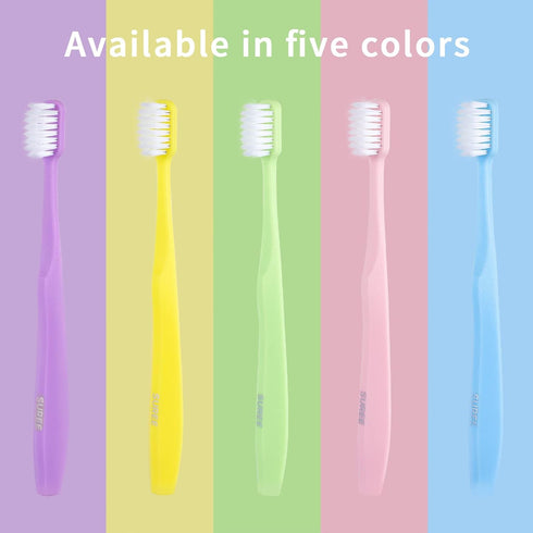 SUREE Extra Soft Toothbrush for Sensitive Teeth and Gums, 5 Pack with 10000 Micro Nano Bristles for Adults