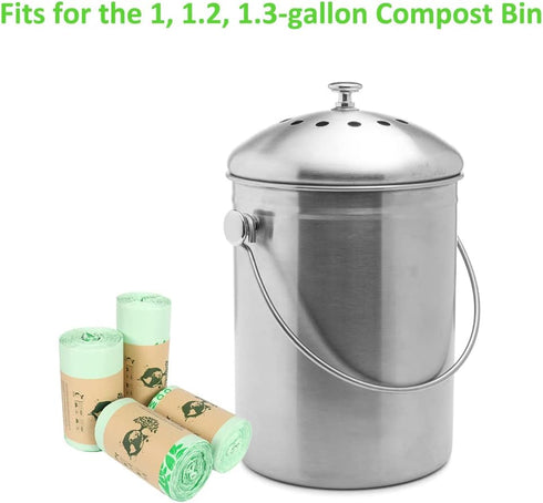 mavere 100% Countertop 1, 1.2, 1.3, 1.5 D6400, 100ct Compost Bags for Kitchen Compost Bin - Gallon, Kitchen Food Scrap