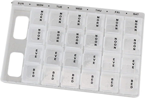 home style 7-Day 4 Pill Box Organizer Times A Day Morning Noon and Evening and Bed Medicine Planner