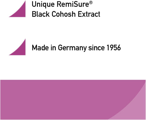 Remifemin Menopause Supplements - 60 Tablets for Symptoms Relief - Estrogen-Free, Black Cohosh, Made in Germany