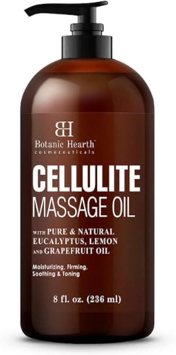 Botanic Hearth Anti Cellulite Massage Oil, Firming Oil for Thighs and Butt, 8 Fl Oz