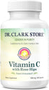 Dr. Clark Vitamin C with Rose HIPS Supplement – 1000mg, 100 Gelatin Capsules for Immune Support