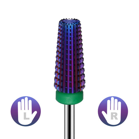 Lavinda 5 in 1 Nail Drill Bit, Coarse Grit Heavy Duty Carbide Tungsten for Fast Acrylic Gel Removal, 3/32" (Purple)