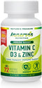 Immunity Immune Boost Supplement – Vitamin C D3 Zinc Blended, 72 Veggie Capsules, Immune Support Antioxidant Supplement