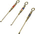 3pcs Tiny Snuff Spoon Brass Medicine Powder/Earpick Spoon Retro Necklace Loop Pendant