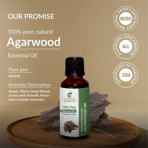 Agarwood (Oud) Oil - 15 ML (0.51 Fl.OZ) 100% Pure Natural Undiluted