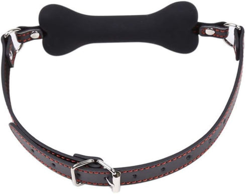 Silicone Dog Bone Mouth Gag - Adjustable Bondage Restraint for Couples