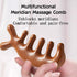 Set 7-Prong Sandalwood Massage Comb Gift - Wooden Scalp Massager & Gua Sha Tool for Head, Neck, Face, Shoulders