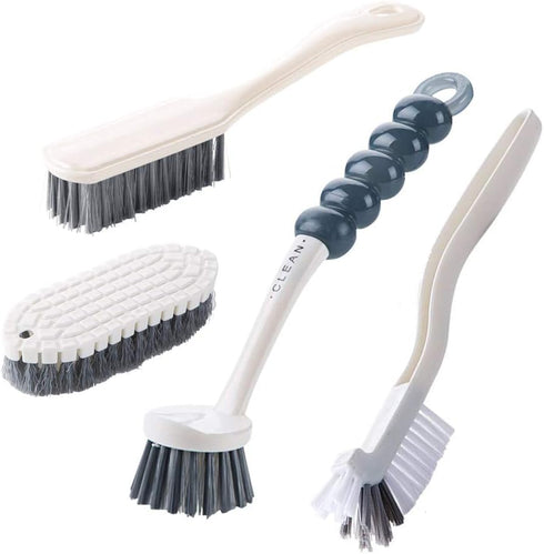 Multi-Purpose Scrub Brush Set - 4 Pack Kitchen Cleaning Brushes with Stiff