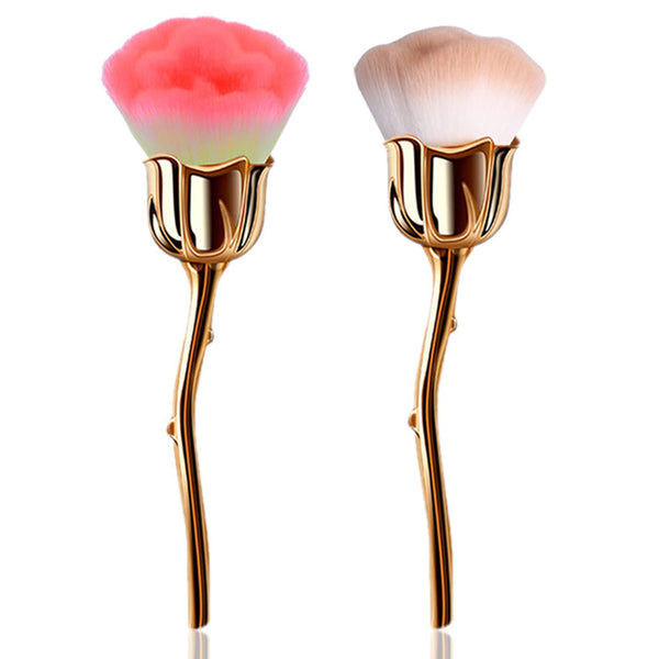 JERCLITY 2 Pieces Rose Makeup Brushes, Super Large Face Powder Makeup Brushes for Loose Powder and Nail Dust
