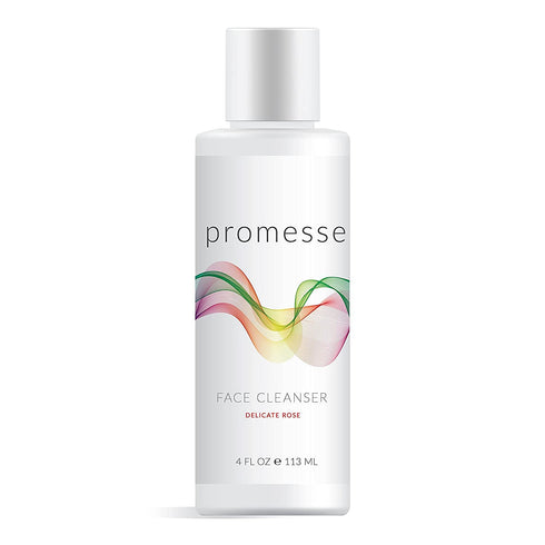 promesse Acne Control Facial Cleanser - Anti-Aging Exfoliating Wash with Organic & Natural Ingredients, Rose-Scented,
