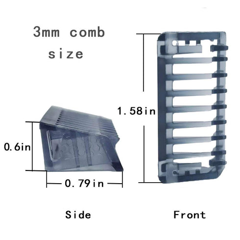 Replacement Shaver Comb for Men's Rechargeable Hair Trimmer - 3mm Trimming Comb with Brush