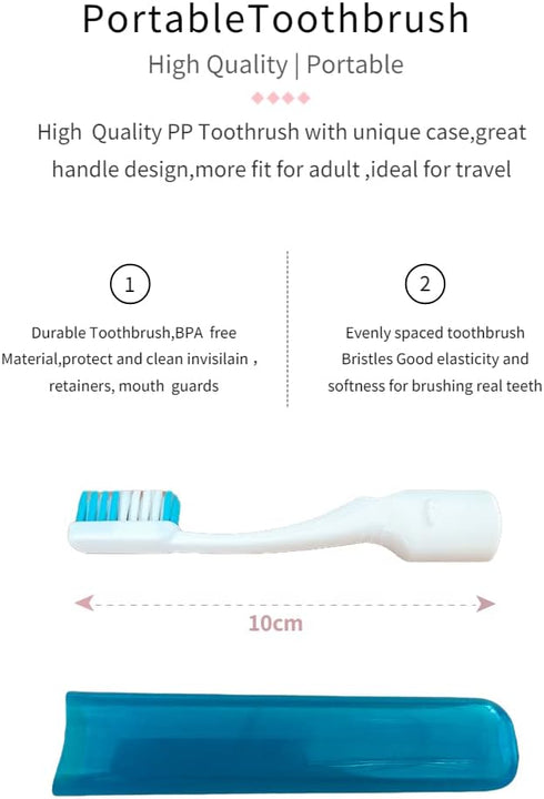 Alliph Slim Retainer Case, Traveling Holder for Mouth Guard, Magnetic Close Waterproof Denture Case with 1 Remover