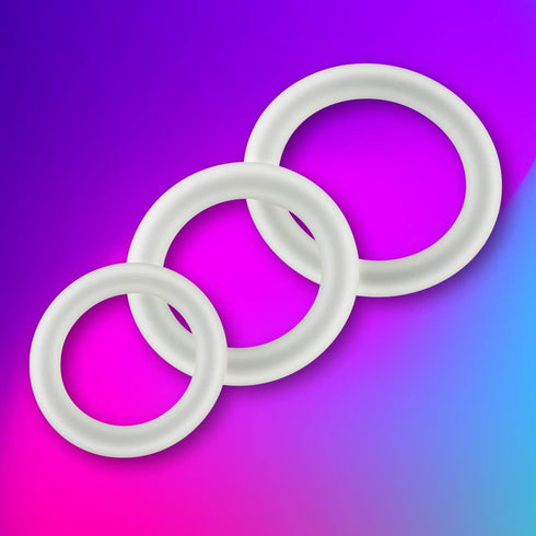 Set 3 Silicone Cock Ring Pcs Stretchy Penis Ring for Erection Enhancing Delay Ejaculation Sex Toy for Men
