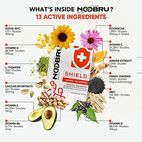 Noobru Shield with Vitamin C Powder and Ginger - Immune System Booster for Perfect Health, Vitamins Blend for Your