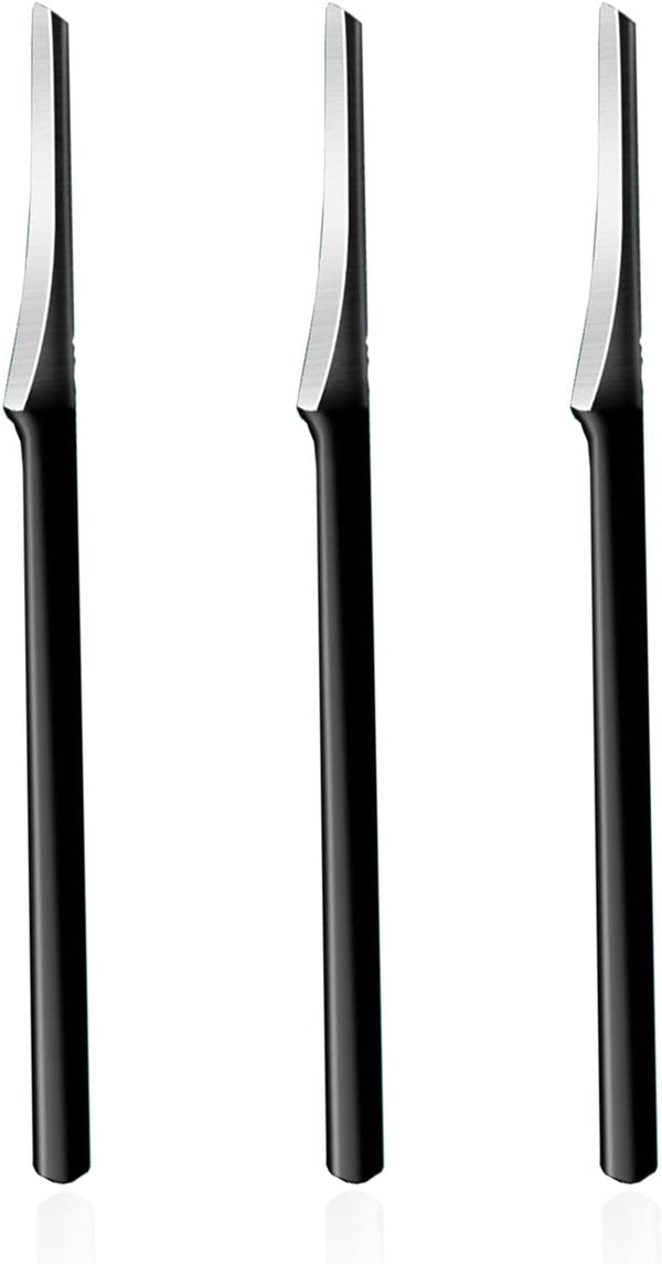 Professional Pedicure Knife Tools, Stainless Steel Foot Dead Skin Scraper, 3Pcs Black Scrubber