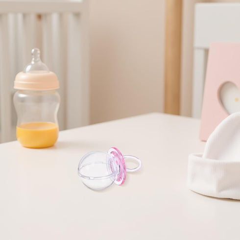 SILENRADAWN 24pcs Shower Candy Boxes Pacifier Shape Blue and Light Red Snack Containers Party Favors for Newborn