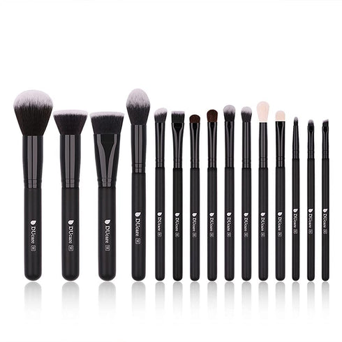 DUcare Makeup Brushes, 15Pcs Premium Synthetic Kabuki Brush Set for Foundation, Concealers, and Eye Shadows
