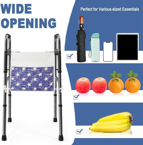 2 13"x14.5" TOGETRUE Walker Bag, Easy Access Walker Storage Basket with Large Pockets, Walker Accessories Bag
