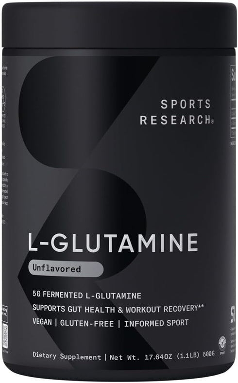 Sports Research L-Glutamine, Workout Recovery & Immune Health Support, 17.64 Oz