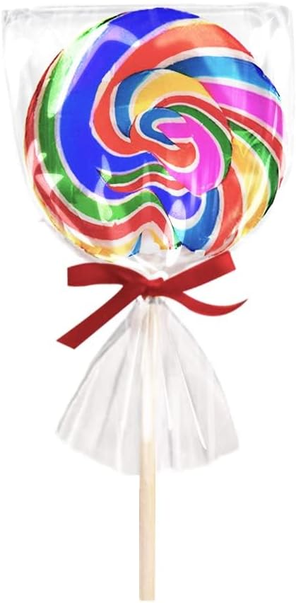 Purple Q Crafts Clear Plastic Cellophane Bags, 100 Pack with 4" Colored Twist Ties for Gifts