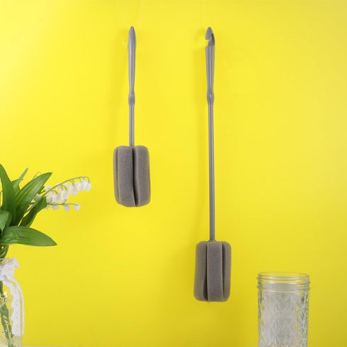 2 Pcs Sponge Brush, Long Handle and Short Handle Cup Cleaner for Glasses, Mugs, and Cups (15inch, 10inch)