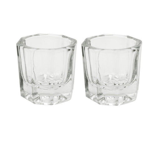 PandaSpa 2 Pieces Dappen Dish, Crystal Bowl Glass Acrylic Nail Liquid Powder Nail Art (Pack of 2)