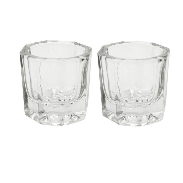 PandaSpa 2 Pieces Dappen Dish, Crystal Bowl Glass Acrylic Nail Liquid Powder Nail Art (Pack of 2)