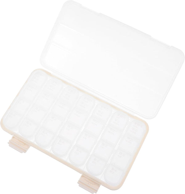 SOPOTUTU Portable Weekly Pill Organizer 7-Day Large Capacity Medicine Storage Case with 28